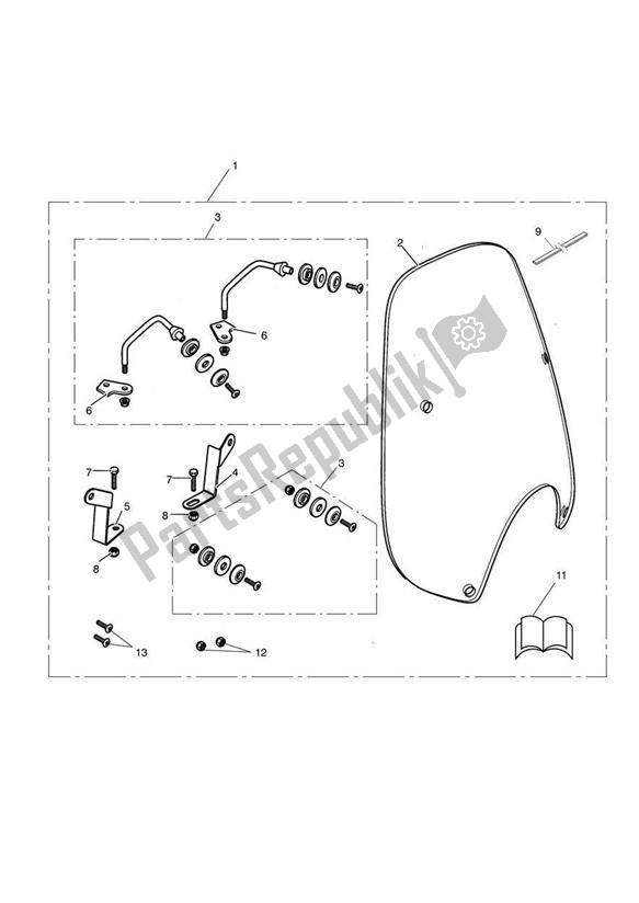 All parts for the Summer Screen Kit of the Triumph America Carburettor 790 2002 - 2007